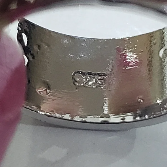 Elegant 925 Silver Filled Openwork Sickle Men & Women Ring Size 7 - Picture 5 of 8